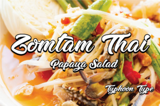 Zomtam Thai: A Bold Script Font for Refined Editorial Design